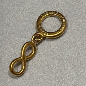 ENDLESS JEWELRY Infinity charm stamped 925 gold tone plating dangling bead